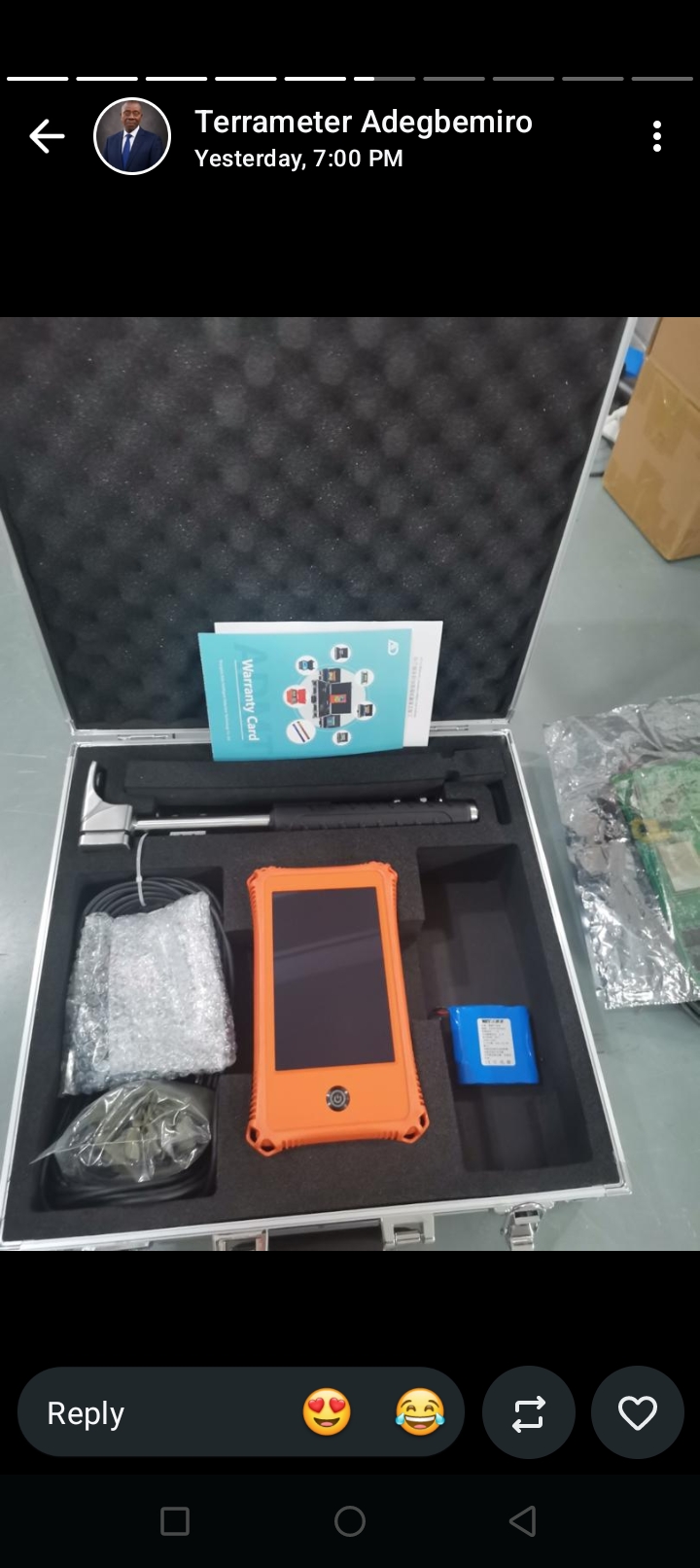 Geophysical survey equipment case